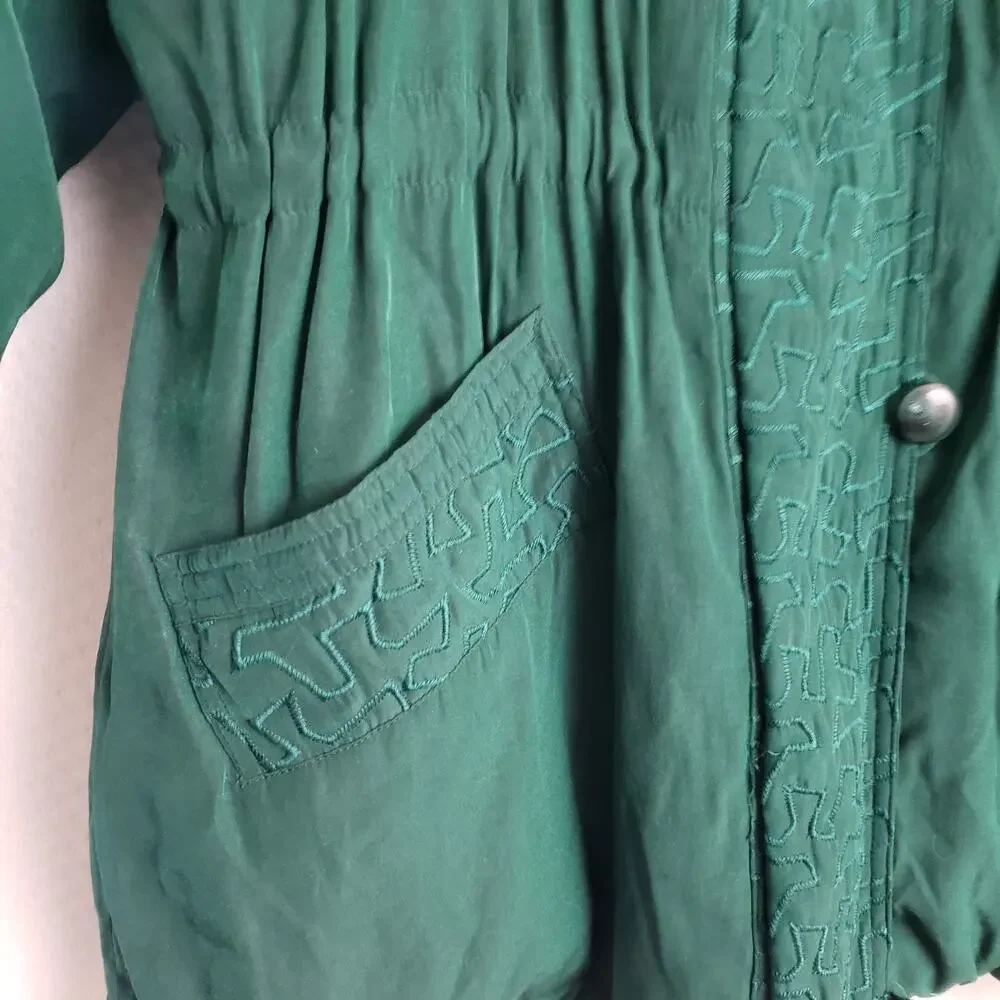 Dupuis Express Avenue De L'Opera Down Puffer Coat Emerald Forest Green. Hooded M